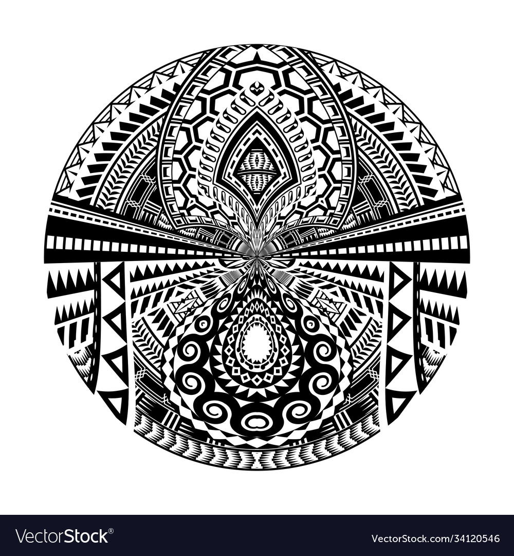 Maori polynesian ethnic circle tattoo shape Vector Image