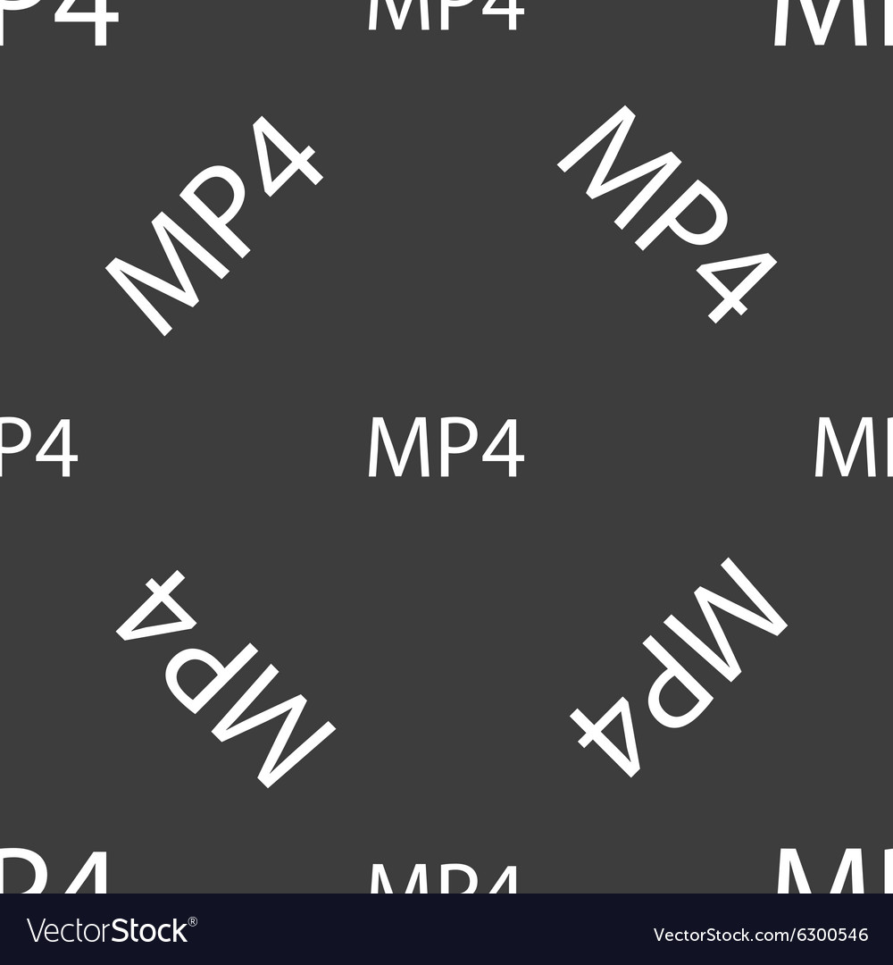 Mpeg4 video format sign icon symbol seamless Vector Image