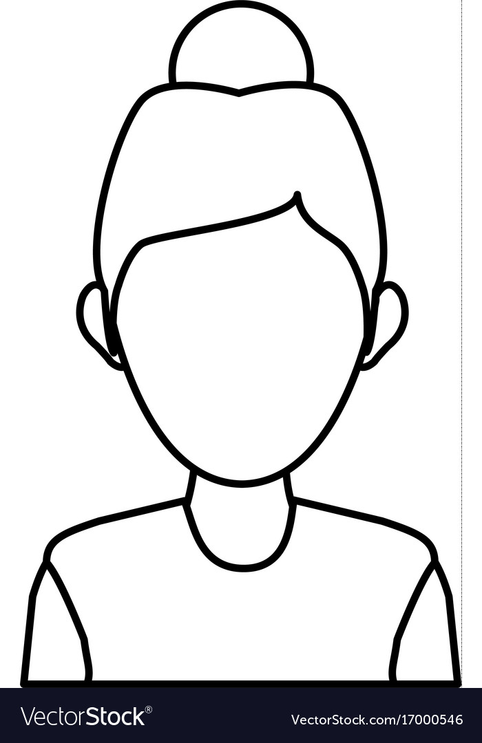 Portrait woman character avatar employee outline Vector Image