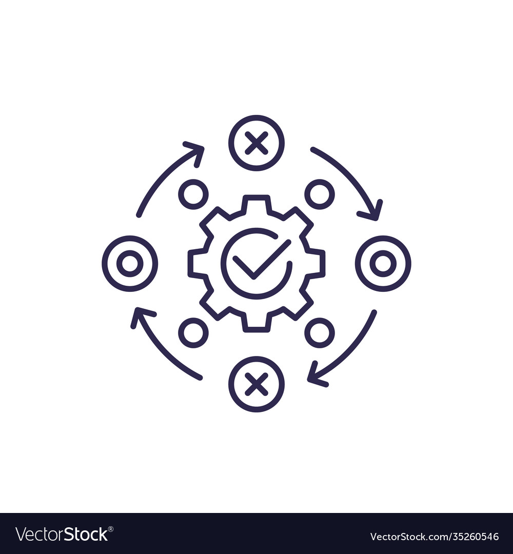 Project management icon line Royalty Free Vector Image