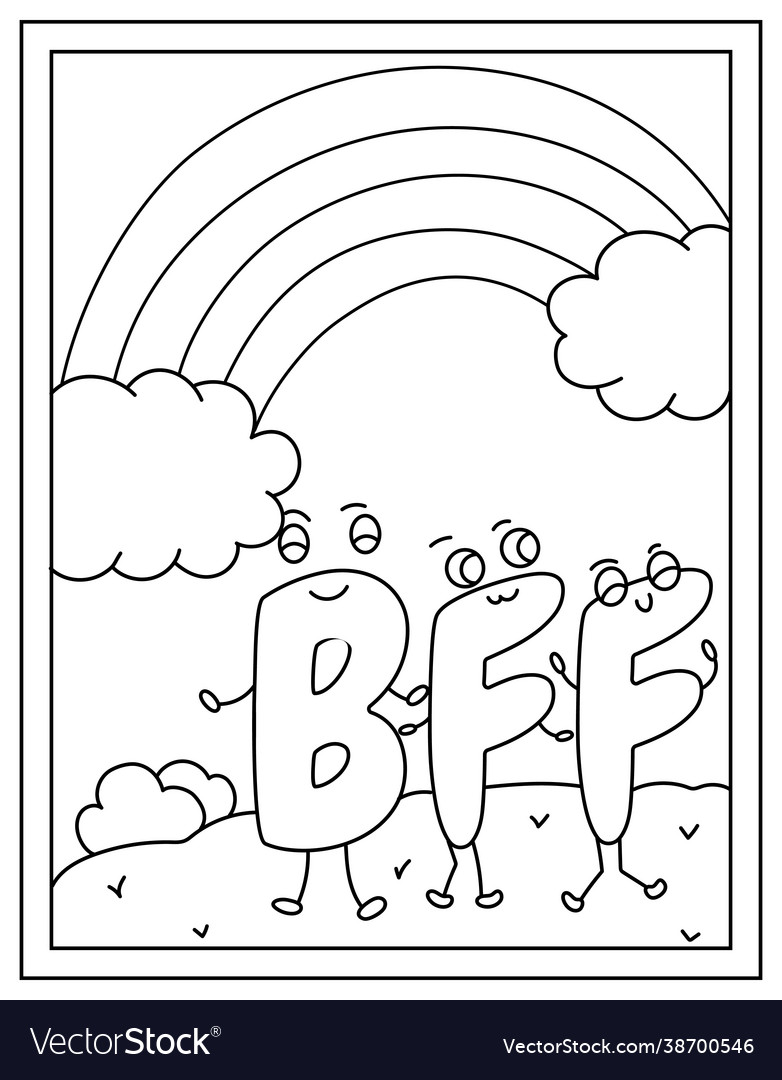 Rainbow coloring page Royalty Free Vector Image