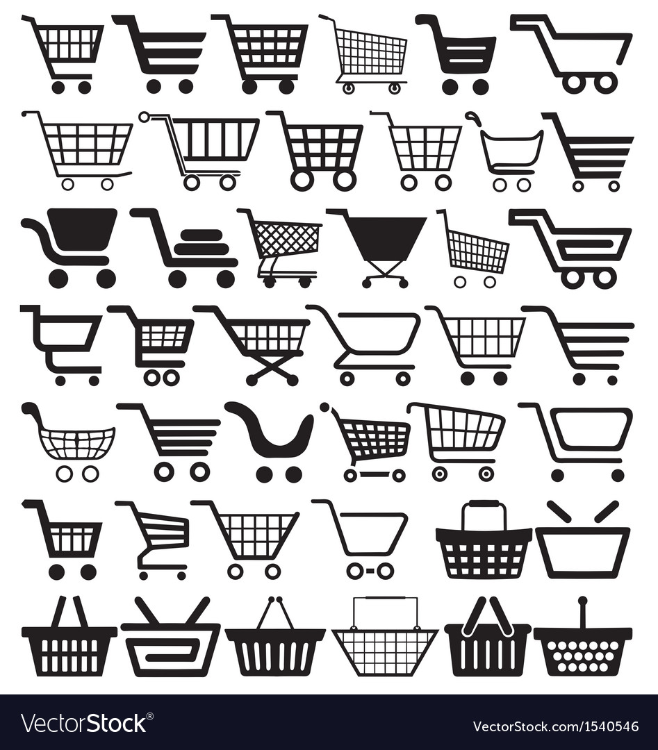shopping cart icons royalty free vector image vectorstock