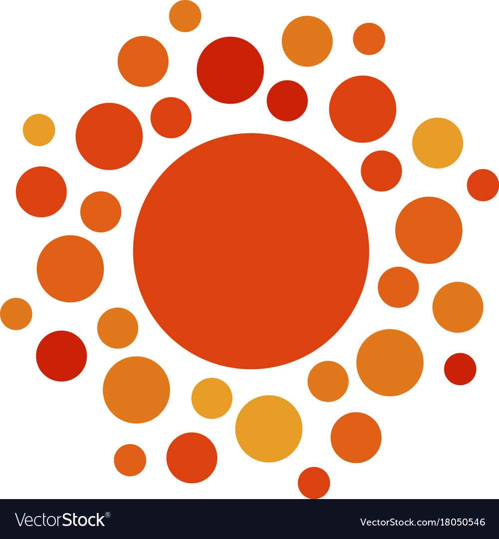 Sun orange color abstract simple icon rounded