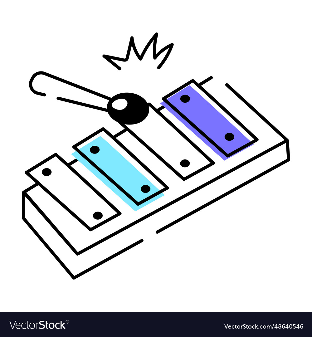 Xylophone music hand drawn icon Royalty Free Vector Image