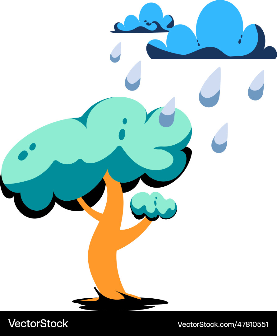 Forest raining Royalty Free Vector Image - VectorStock