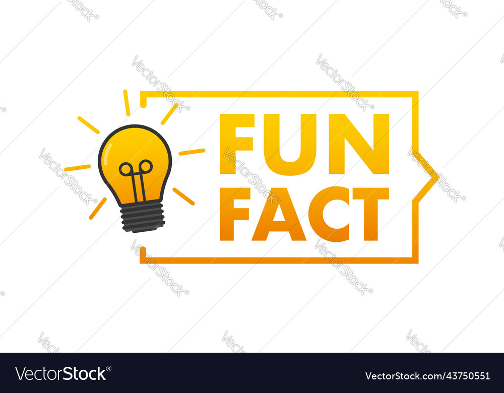 Fun fact label light bulb stock Royalty Free Vector Image