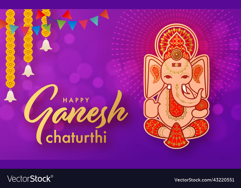 Happy ganesh chaturthi greetings festival Vector Image