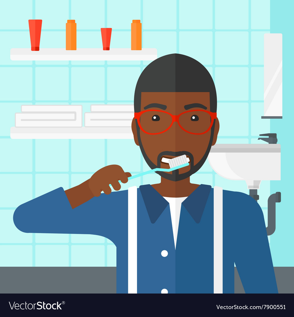 Man brushing teeth Royalty Free Vector Image - VectorStock