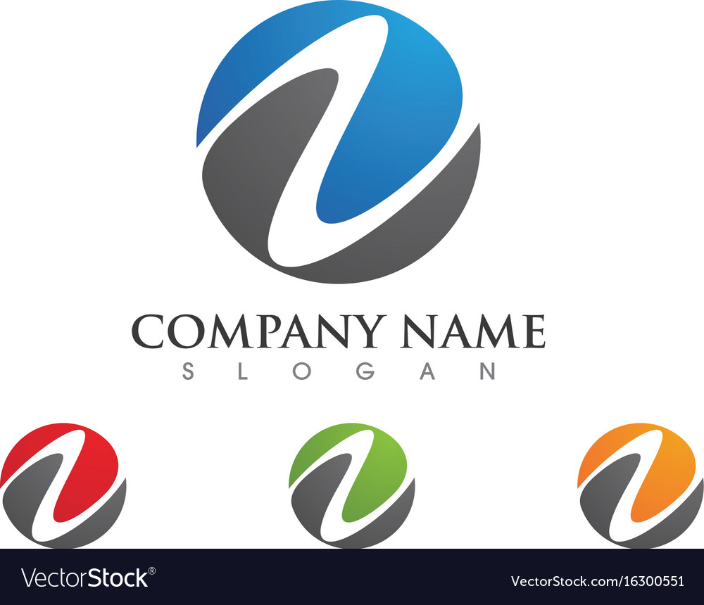 n letter wave logo template royalty free vector image