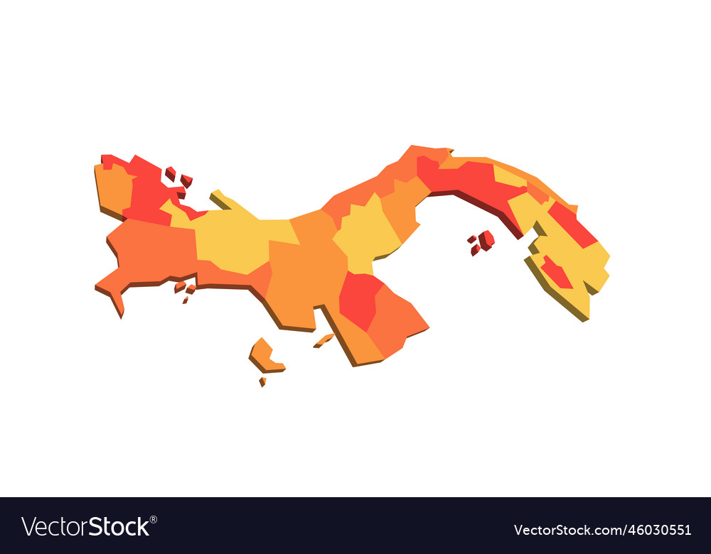 Panama political map of administrative divisions Vector Image