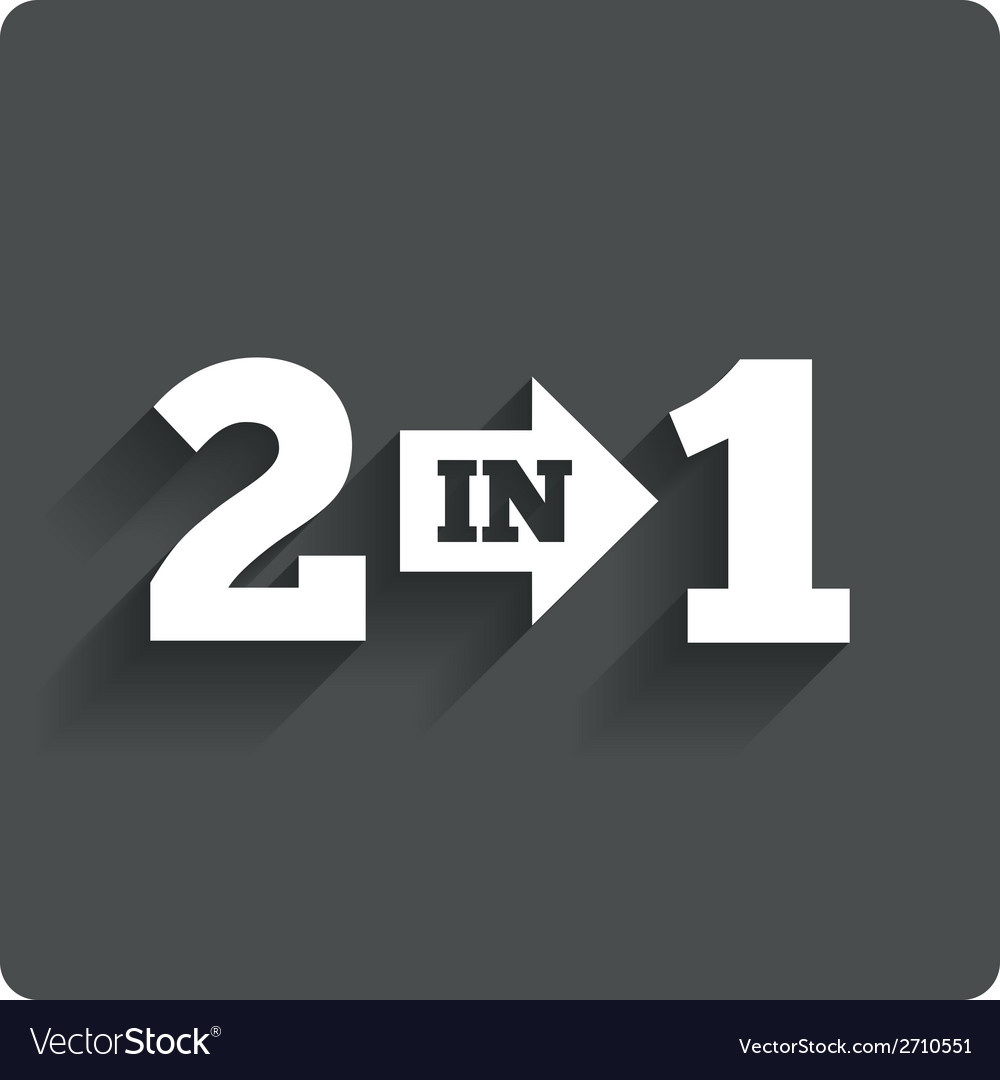 Two In One Sign Icon 2 In 1 Symbol With Arrow Vector Image