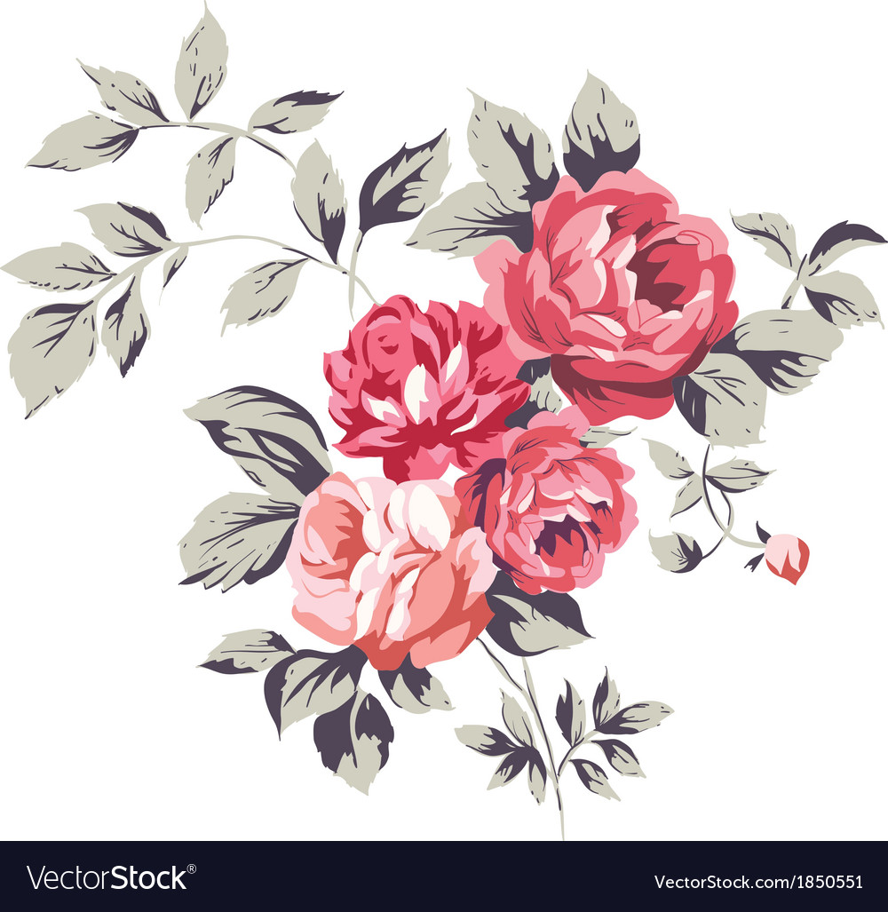 Download Vintage pink roses Royalty Free Vector Image - VectorStock