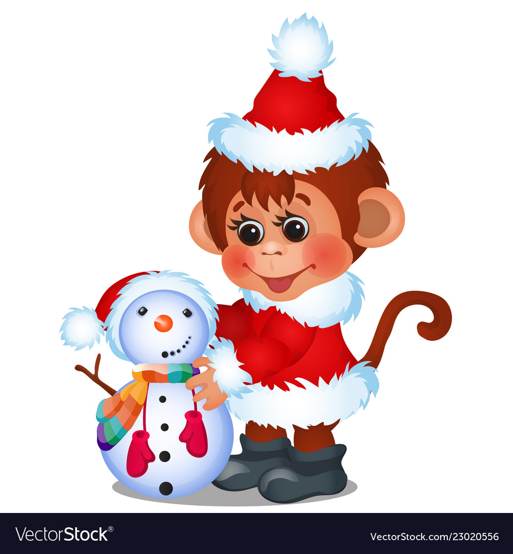 Santa Monkey Cartoon