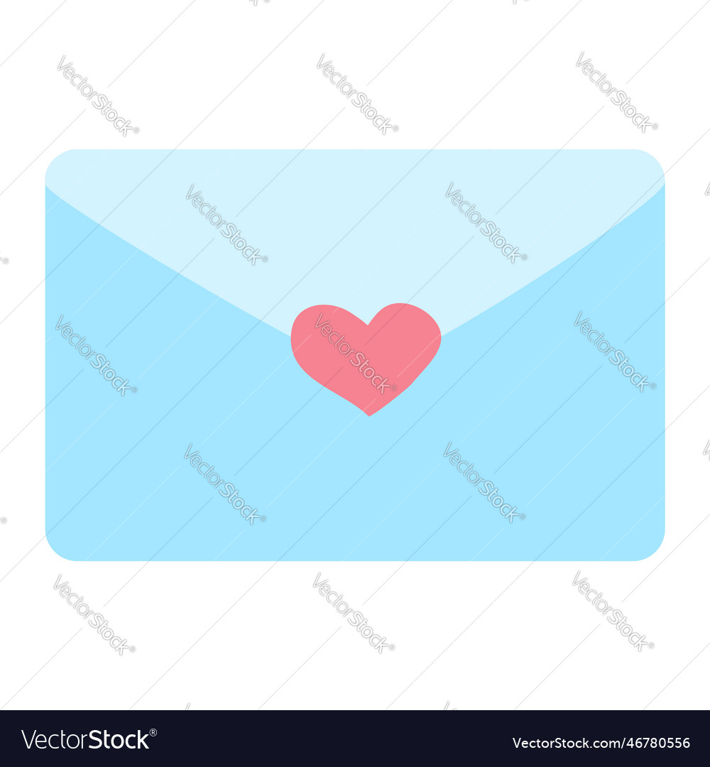 Envelope with heart stamp love letter design Vector Image