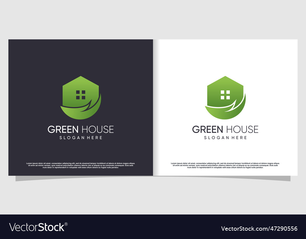 Green house logo design with modern abstract Vector Image