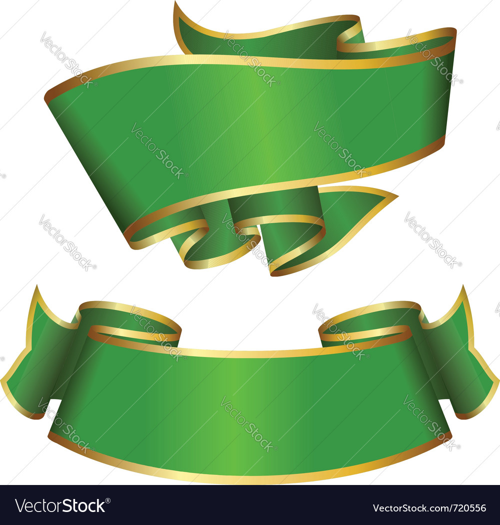 Green ribbon collection Royalty Free Vector Image