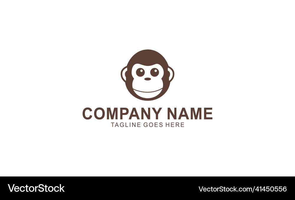 Monkey head logo template Royalty Free Vector Image