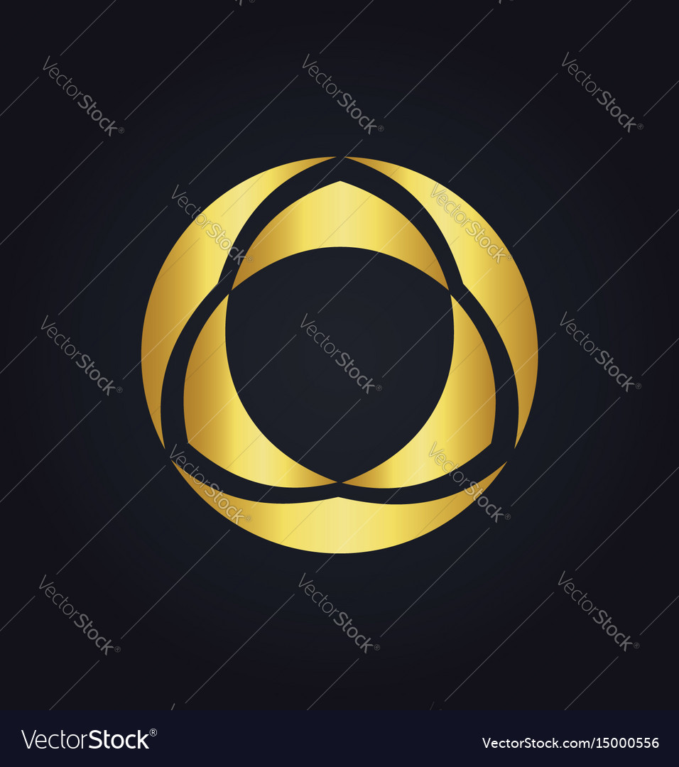 Round geometry beauty decoration gold logo Vector Image