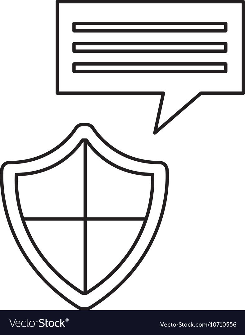 Shield security system flat icon Royalty Free Vector Image