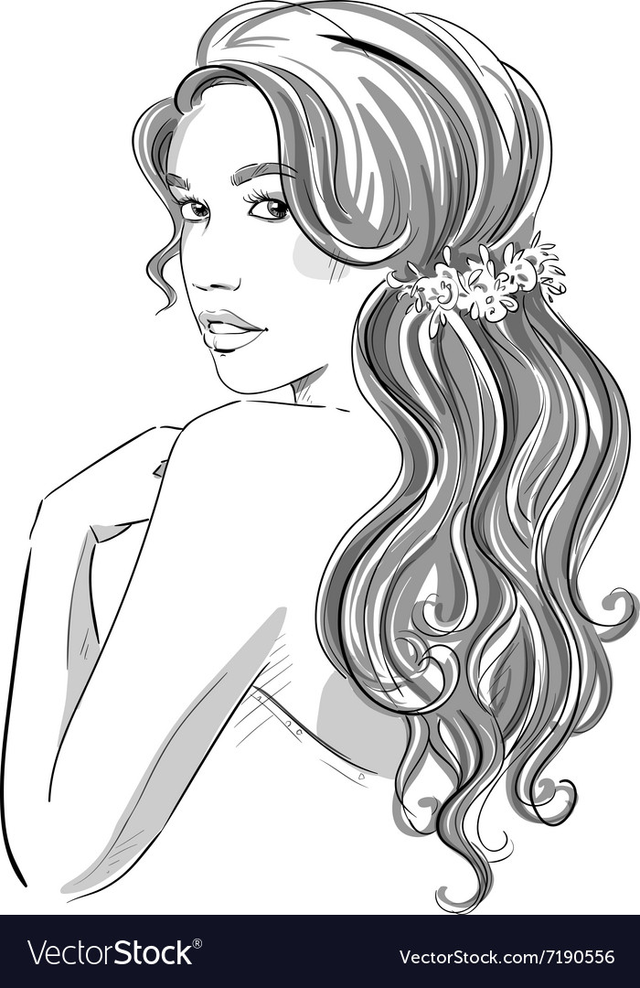 Collection Hairstyle for Man and Woman Black Hair Drawing Set 2 5124338  Vector Art at Vecteezy