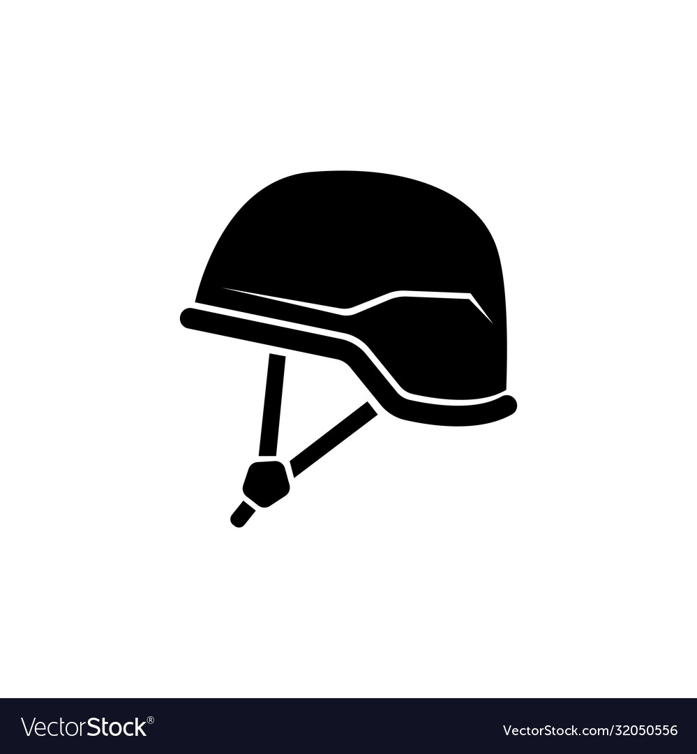 Soldier helmet army armor military uniform flat Vector Image