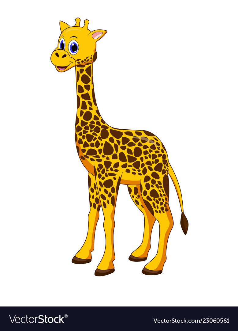 Cute giraffe cartoon Royalty Free Vector Image