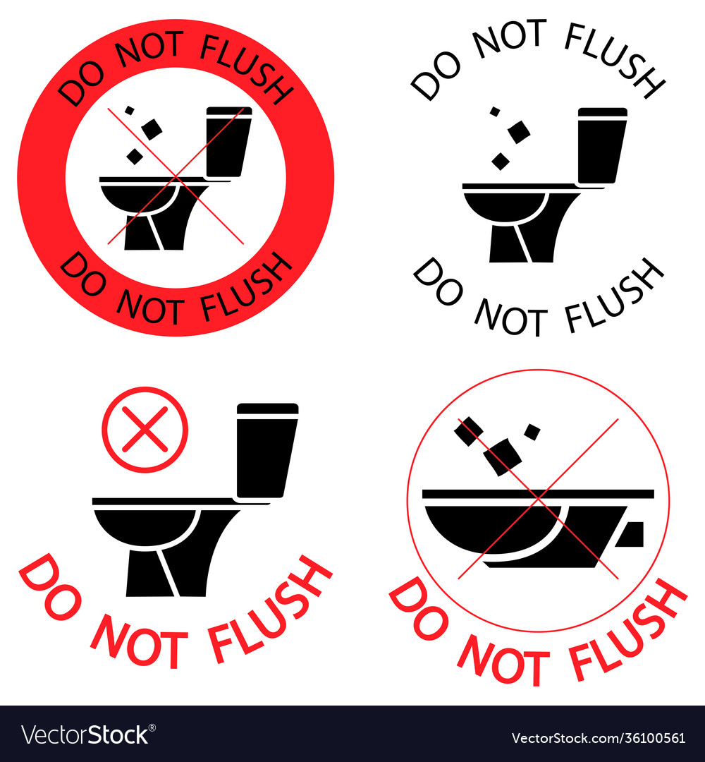 Do not flush toilet no trash please Royalty Free Vector