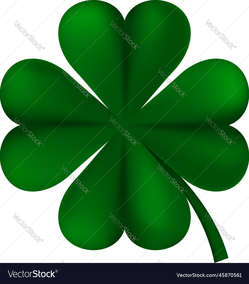 Four-leaf shamrock clover Royalty Free Vector Image