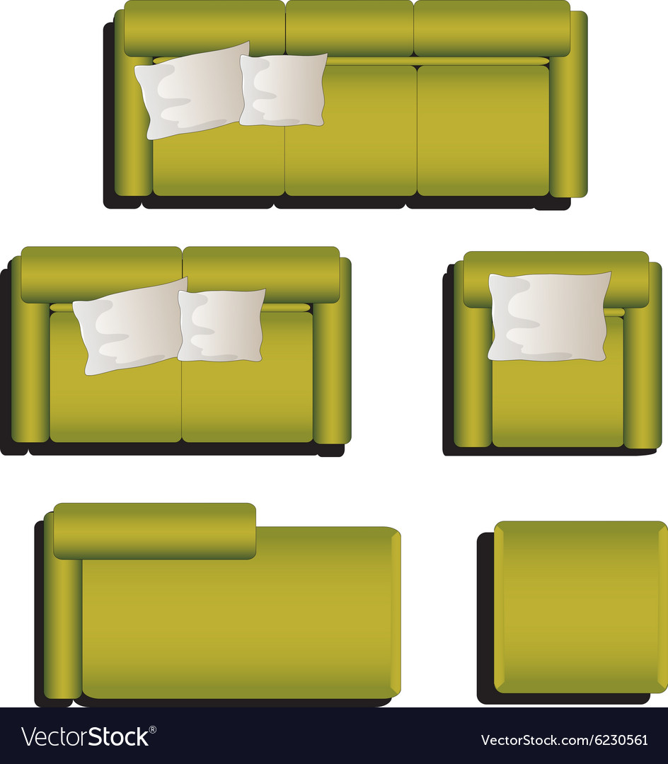 Furniture top view set 29 Royalty Free Vector Image