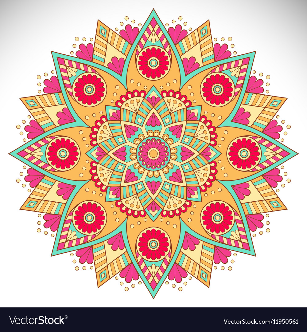 Indian mandala Royalty Free Vector Image - VectorStock