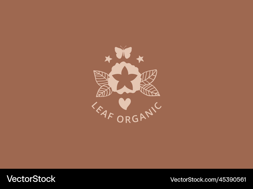 Logo leaf organic Royalty Free Vector Image - VectorStock