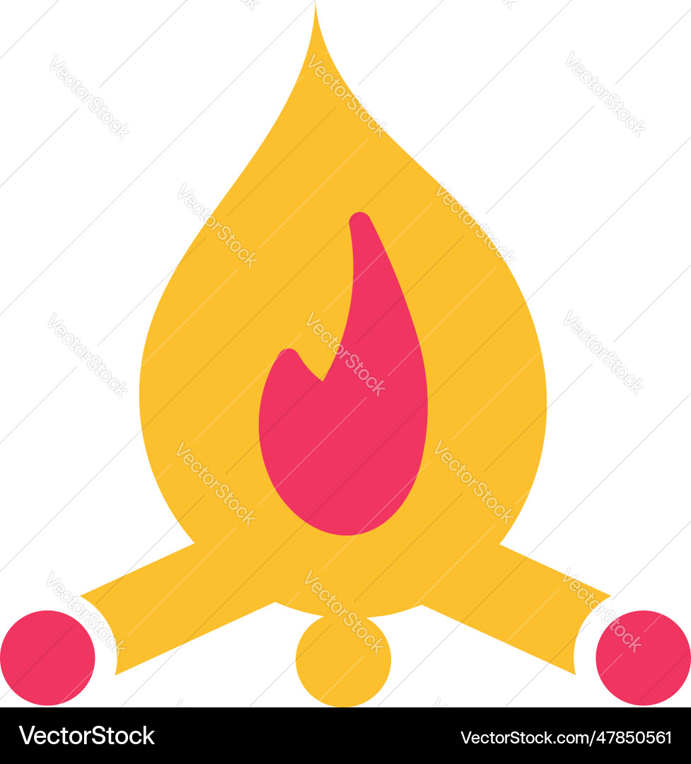 Solid camping fire simple flat icon Royalty Free Vector