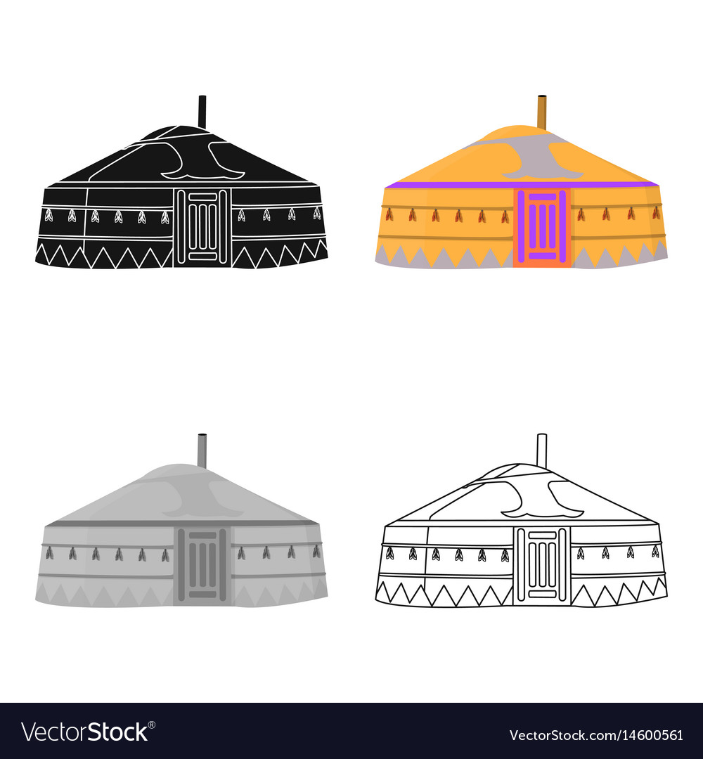 Tent in the mongolian Royalty Free Vector Image