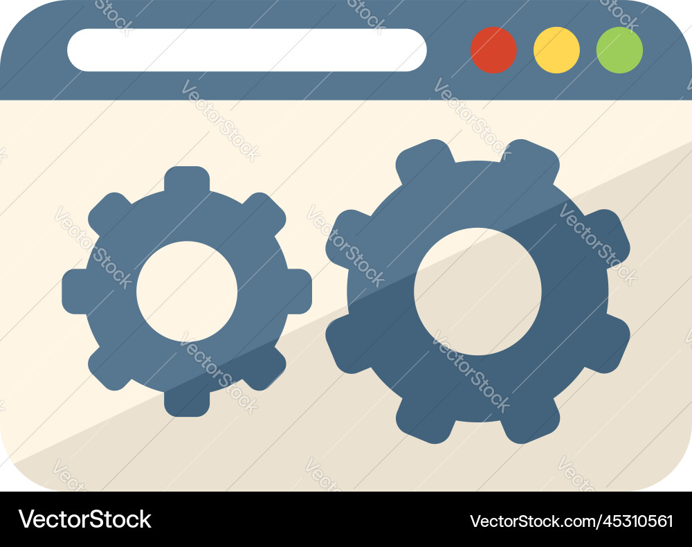 Web gear control icon flat plan screen Royalty Free Vector