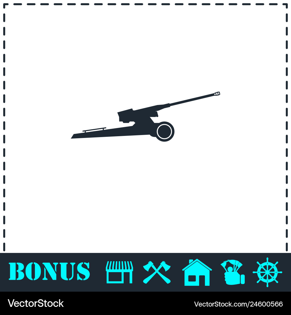 Howitzer icon flat Royalty Free Vector Image - VectorStock