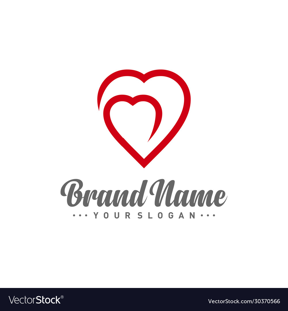 Love logo heart logo design template for healthy Vector Image