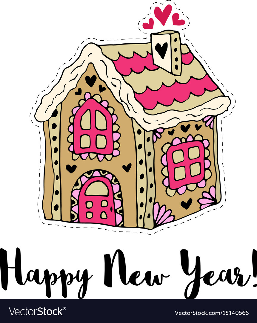 Merry christmas and a happy new year cartoon card Vector Image