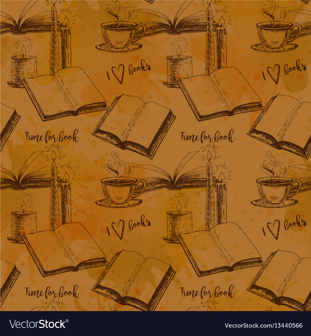 Seamless vintage pattern with books Royalty Free Vector