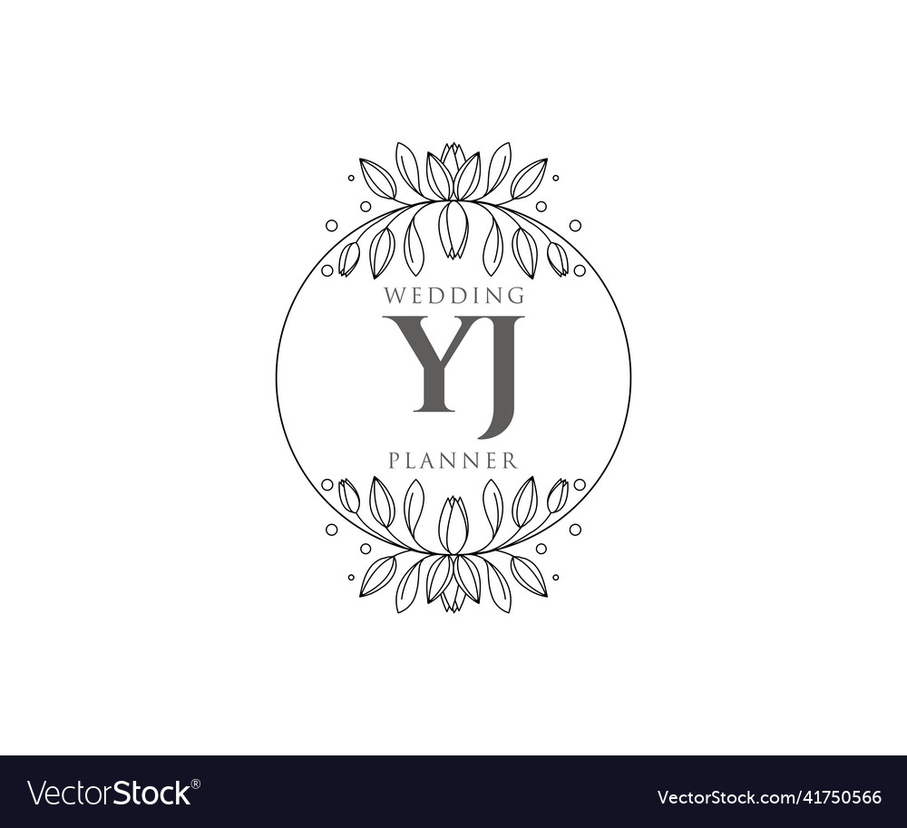 Yj initials letter wedding monogram logos Vector Image