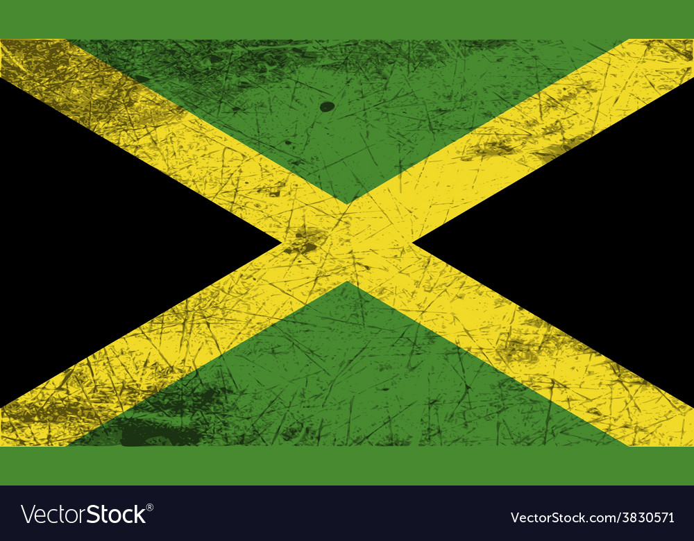 Flag of jamaica with old texture Royalty Free Vector Image