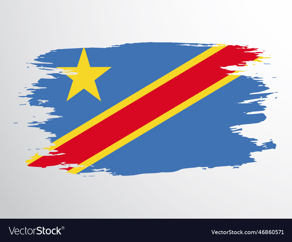 Flag of the democratic republic of the congo Vector Image