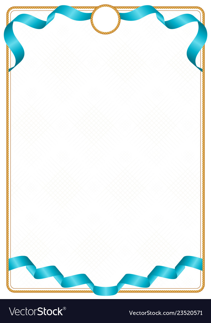 Frame and border of kazakhstan colors flag Vector Image