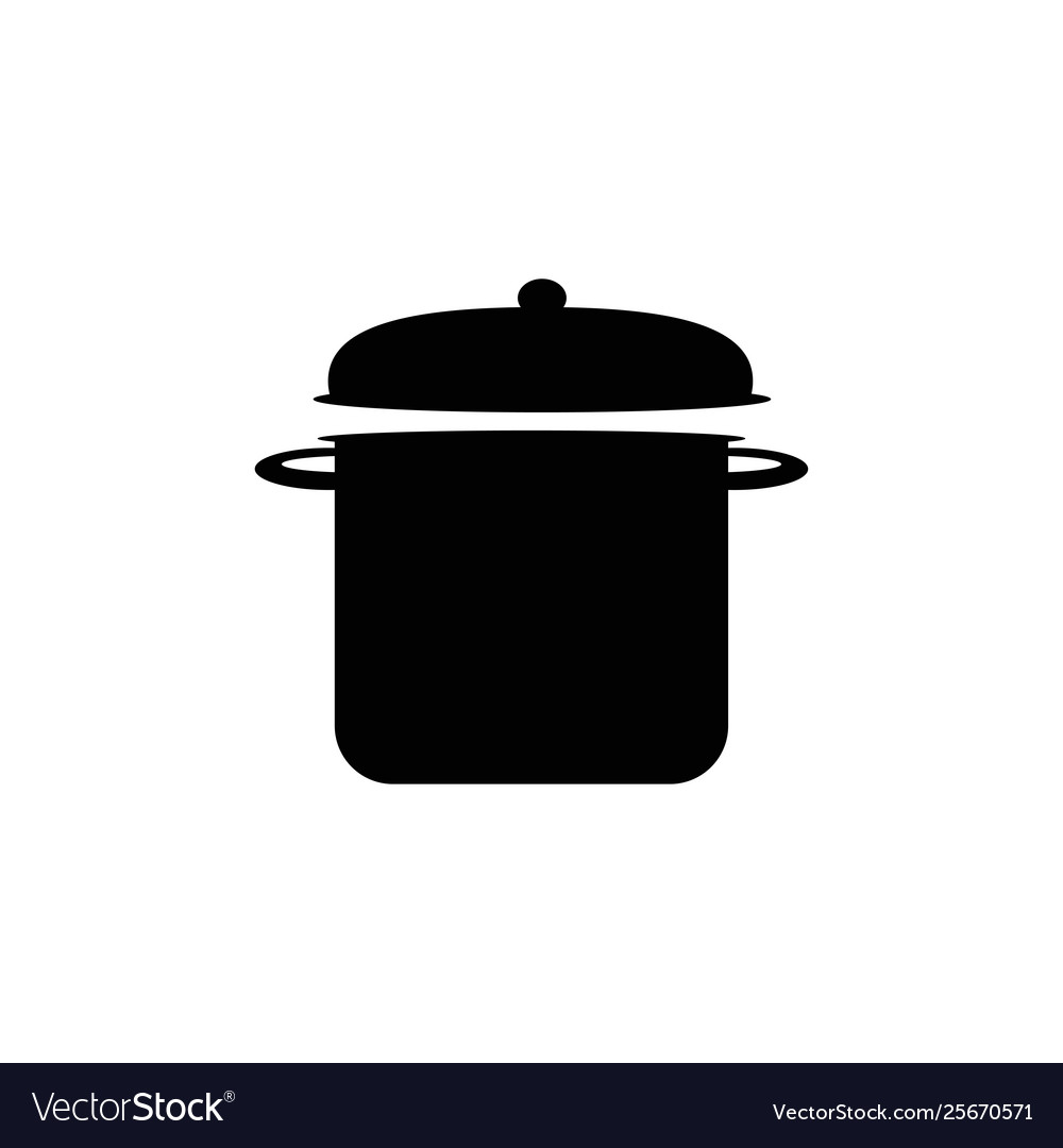 Kitchen pan icon on white background Royalty Free Vector