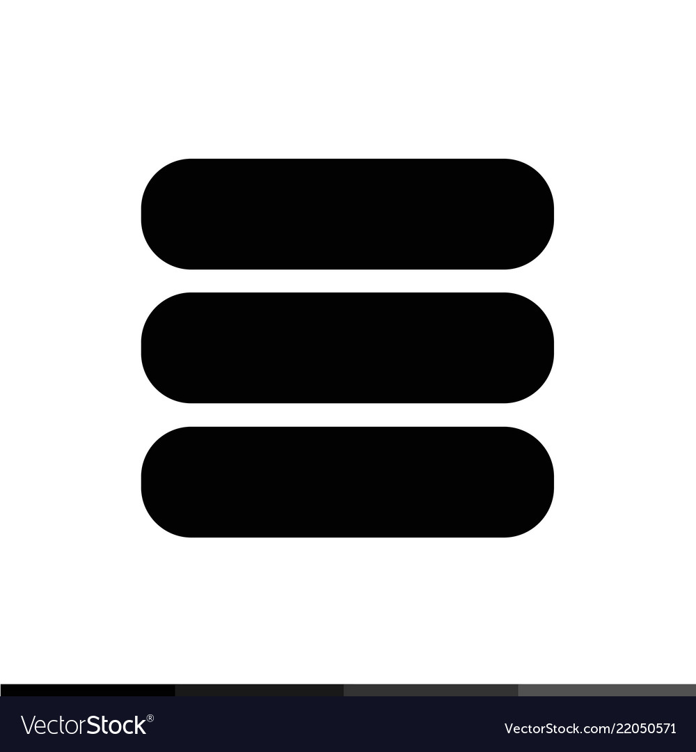 Menu button icon design Royalty Free Vector Image