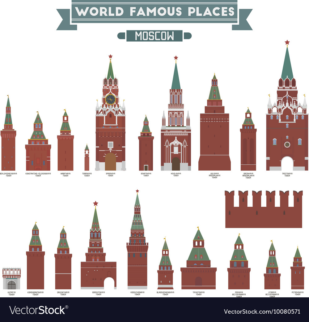 Moscow Kremlin Royalty Free Vector Image Vectorstock