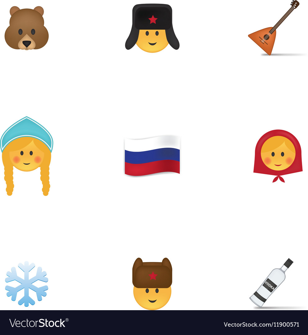 Russian Flag Emoji Emoticons Set Vector Stock Vector (Royalty Free)  353952311