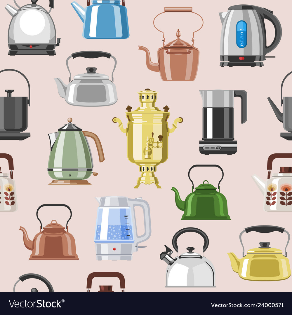 Teapot and kettle teakettle or samovar to Vector Image