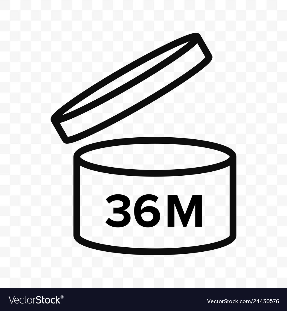 36m-icon-cosmetic-open-month-life-shelf-royalty-free-vector