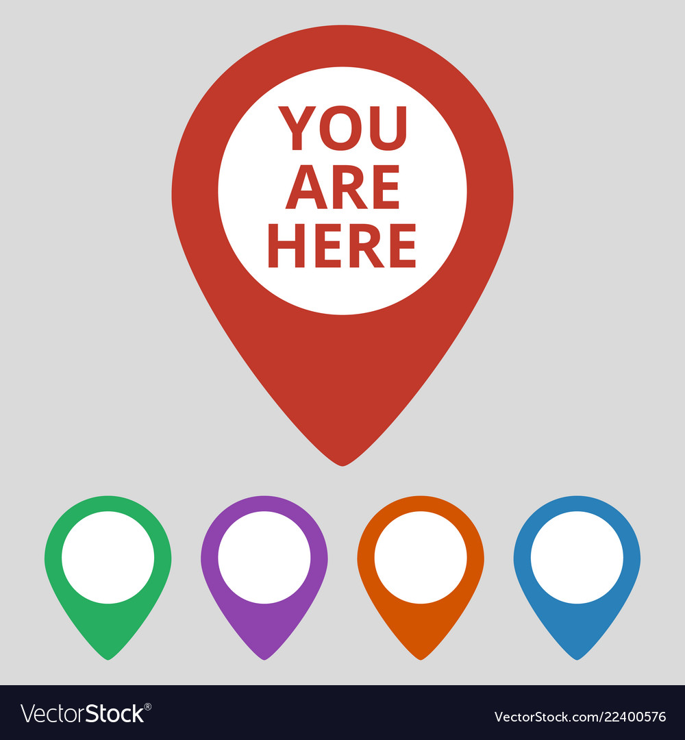 Marker location icon with you are here text Vector Image