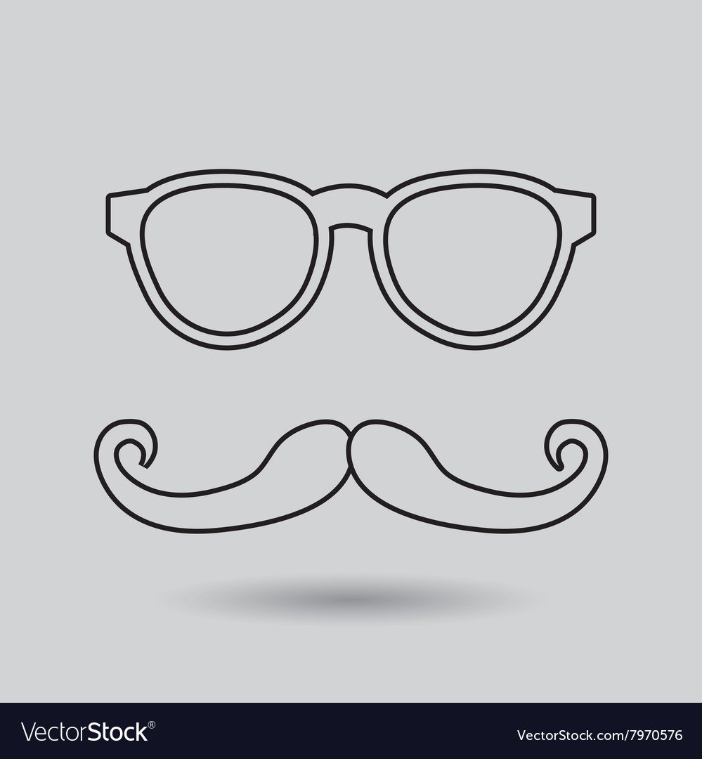 Mustache and glasses icon design Royalty Free Vector Image